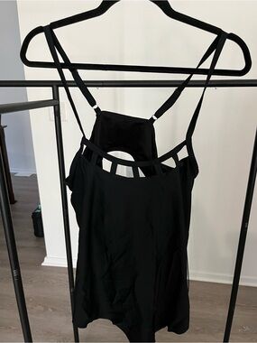 Black Strappy Swim Tank